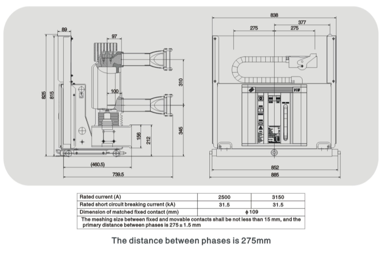 VIB-24kv Indoor Vacuum Circuit Breaker with Embedded Poles and Modular Mechanism