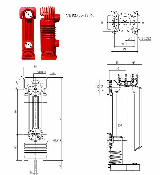 Medium Voltage 12kv, 2500A, 40ka Circuit Breaker Embedded Poles, Vacuum Arc Extinguishing Chamber Embedded Pole