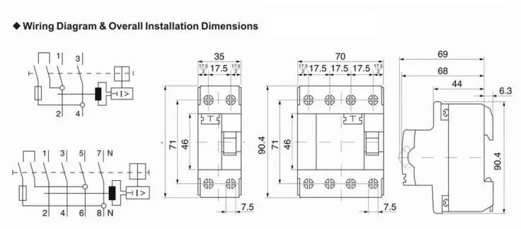 Electronic/Magnetic F360 Series RCCB Earth Leakage Circuit Breaker ELCB